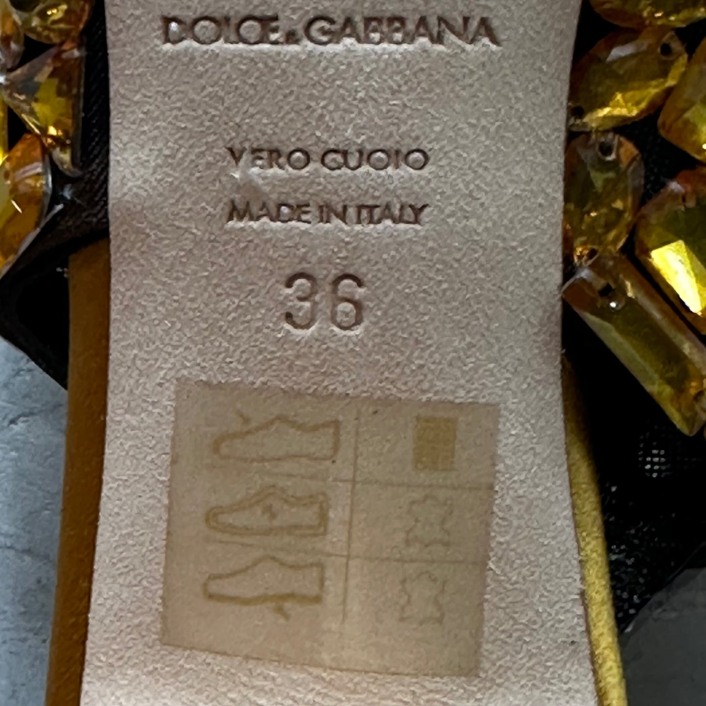 Dolce & Gabbana Crystal W/ Sling back lace heels