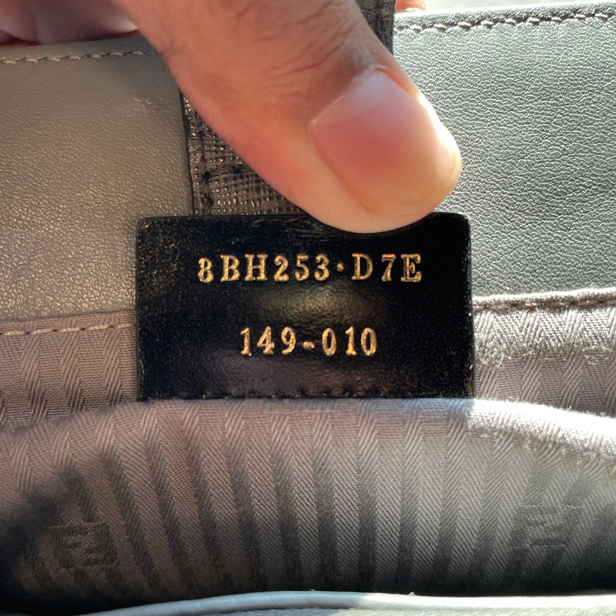 FENDI Grey Leather Mini 2Jours Tote Bag