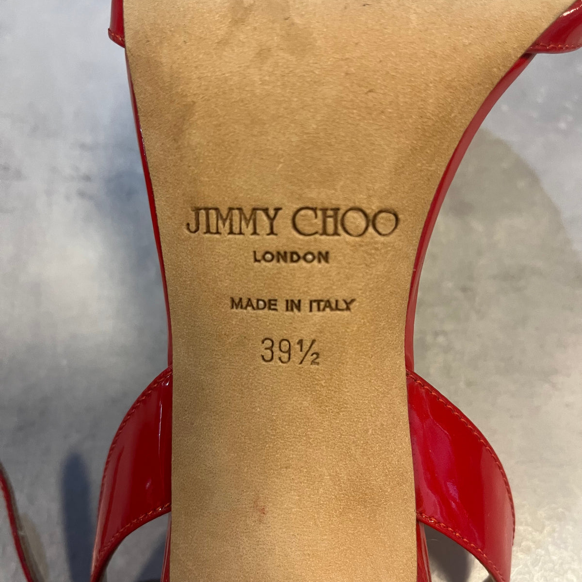Jimmy Choo Red Patent Slingback Sandals