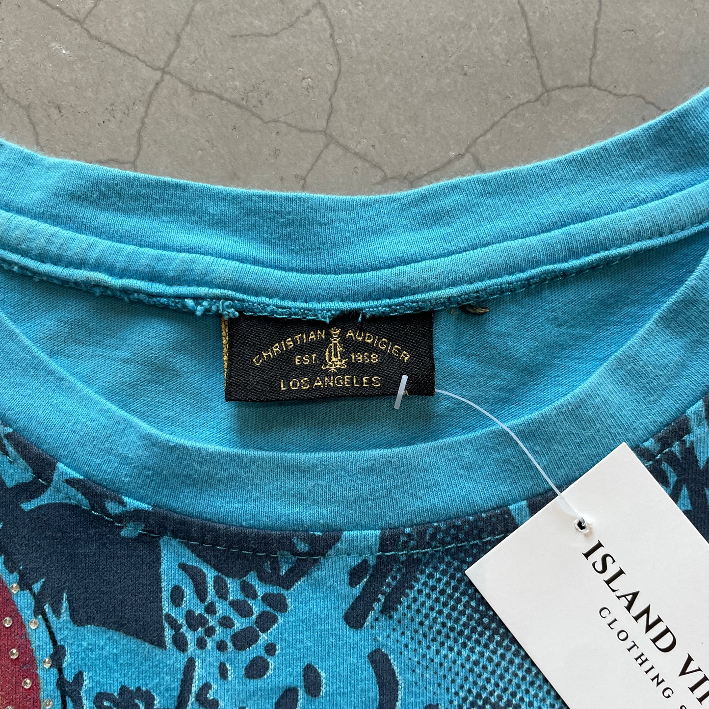 Y2K Christian Audigier Skull Trust Mega Print Tee