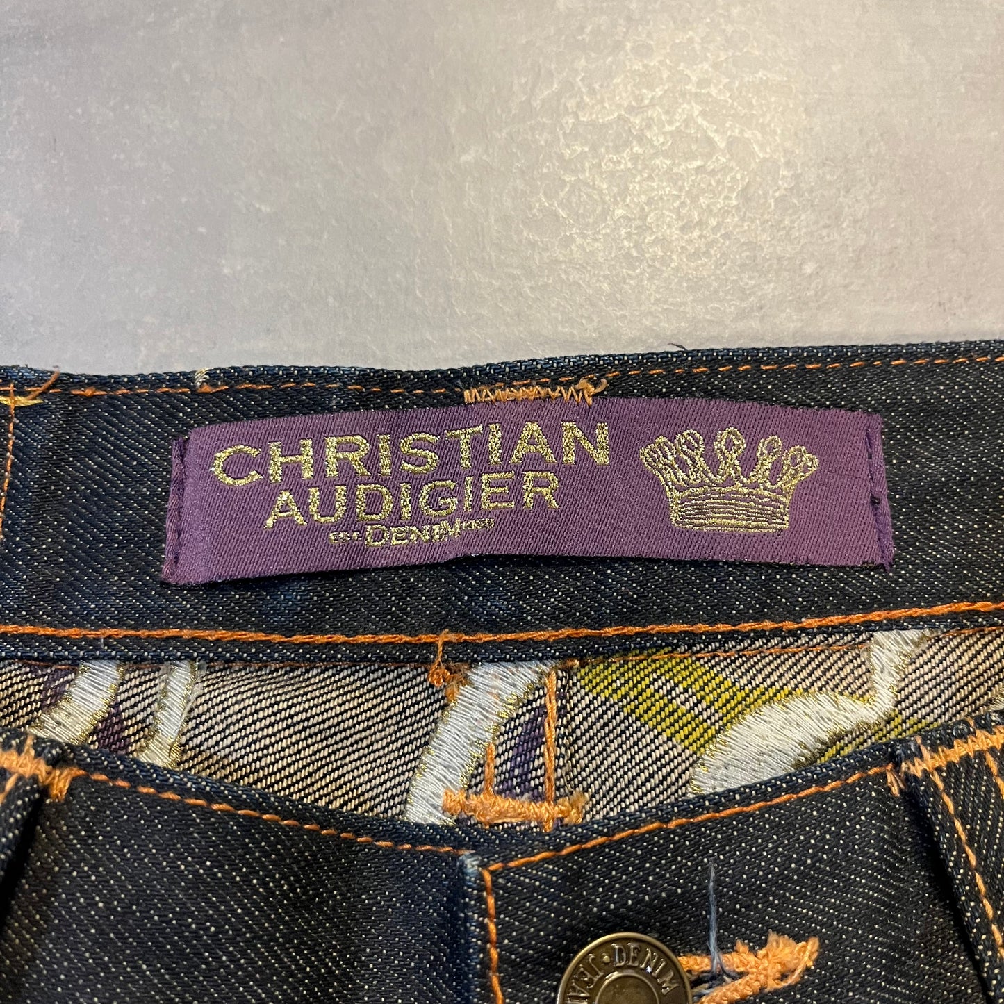 Vintage Christian Audigier Embroidered Jorts