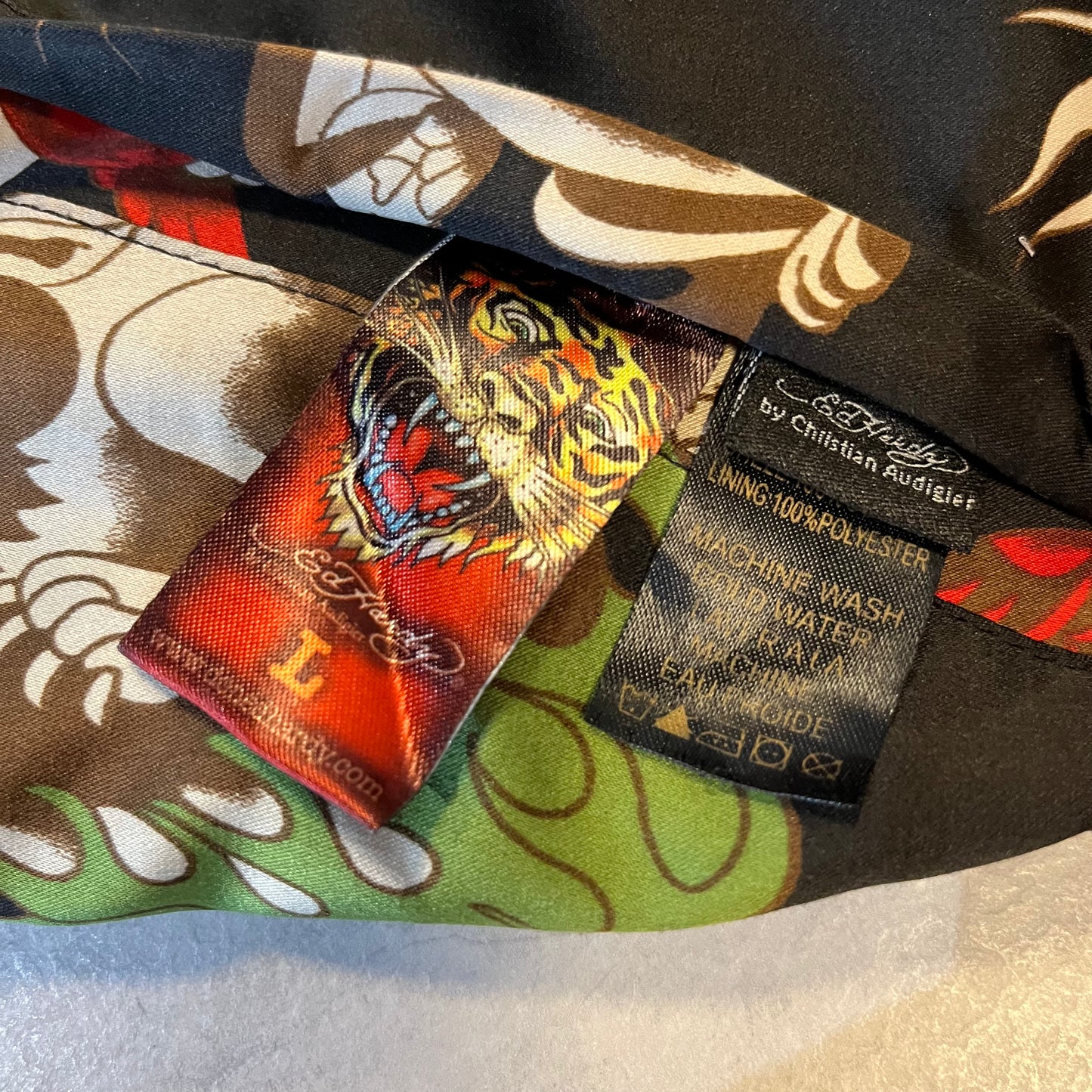 Vintage Y2K Ed Hardy Tiger Reversible Embroidered Hoodie