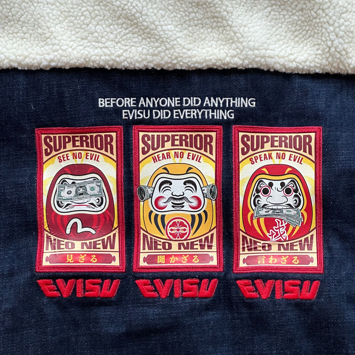 Evisu Womens Sherpa Denim Jacket (DEADSTOCK)