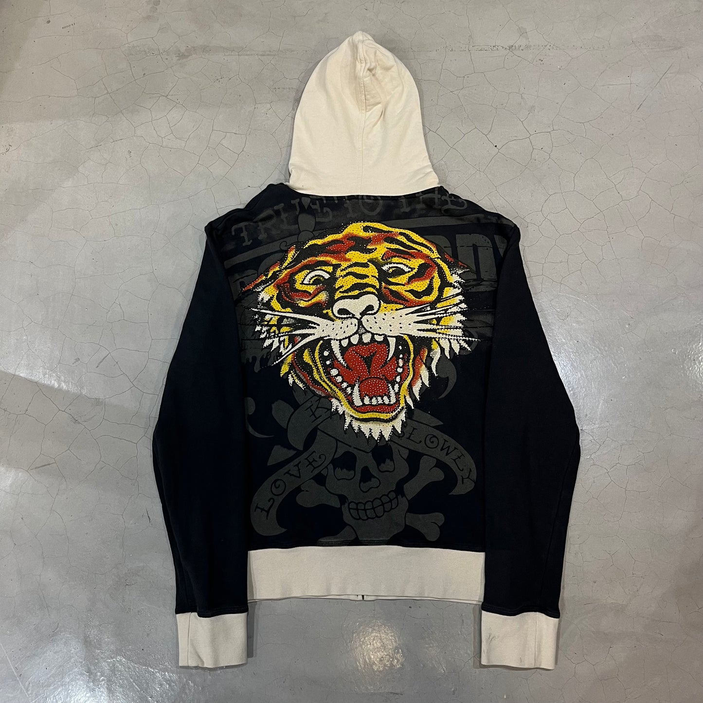 Vintage Y2K Christian Audigier Ed Hardy Tiger Zip-Up Hoodie