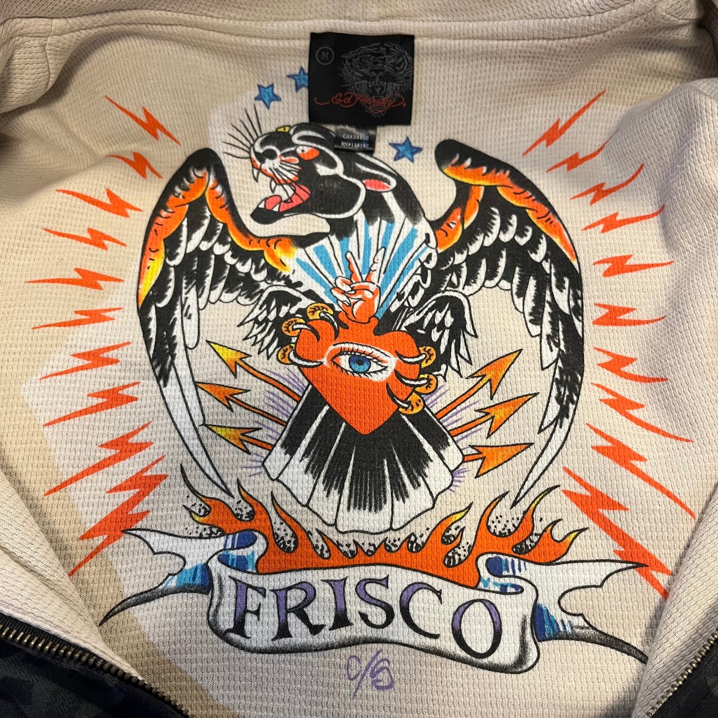 Vintage Y2K Christian Audigier Ed Hardy Tiger Zip-Up Hoodie