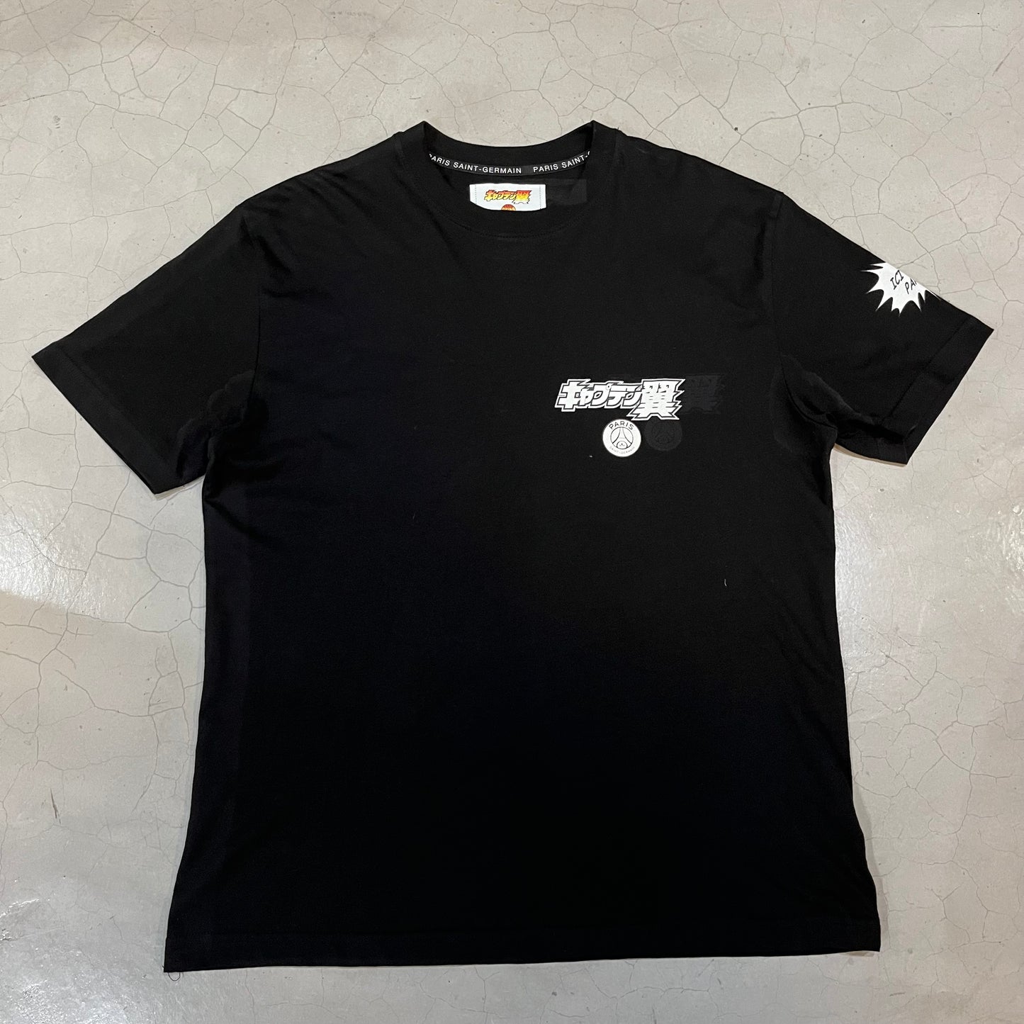 PSG X Captain Tsubasa Black T-Shirt