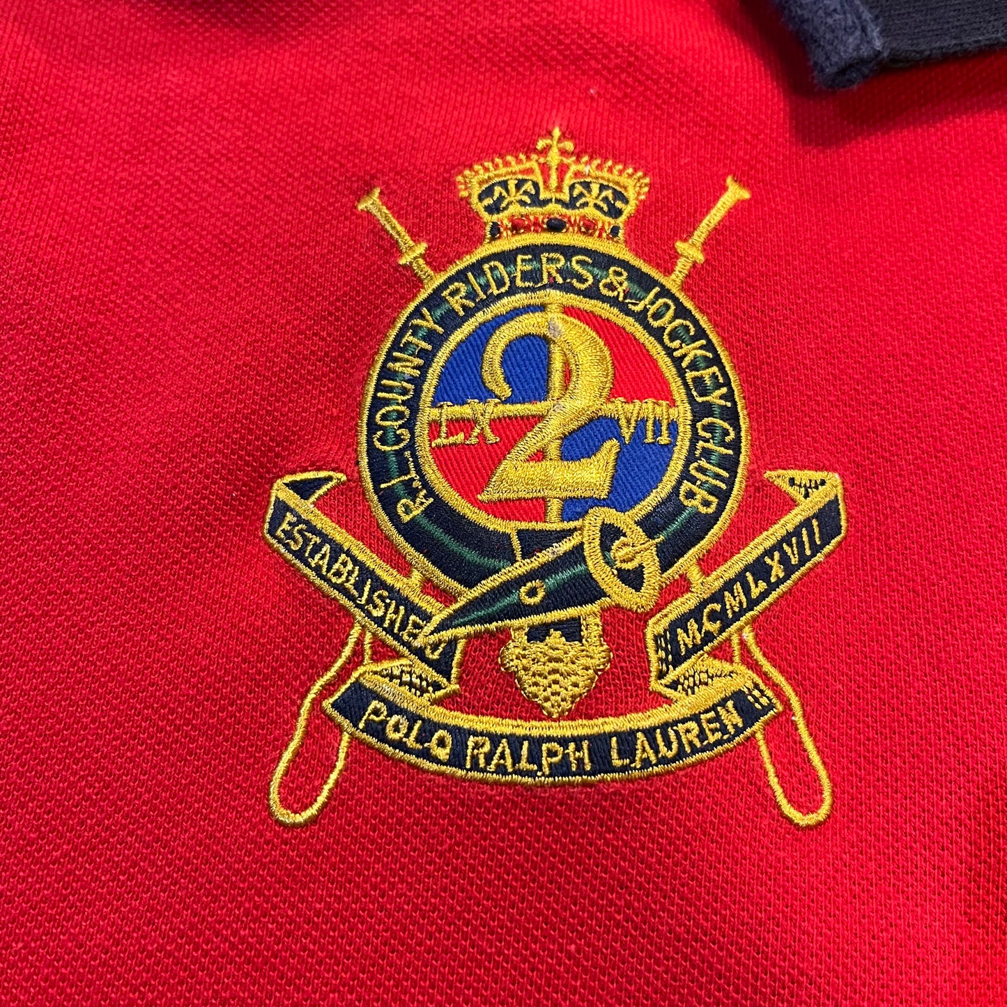 Ralph Lauren Riders & Jockeys Red Gold Polo