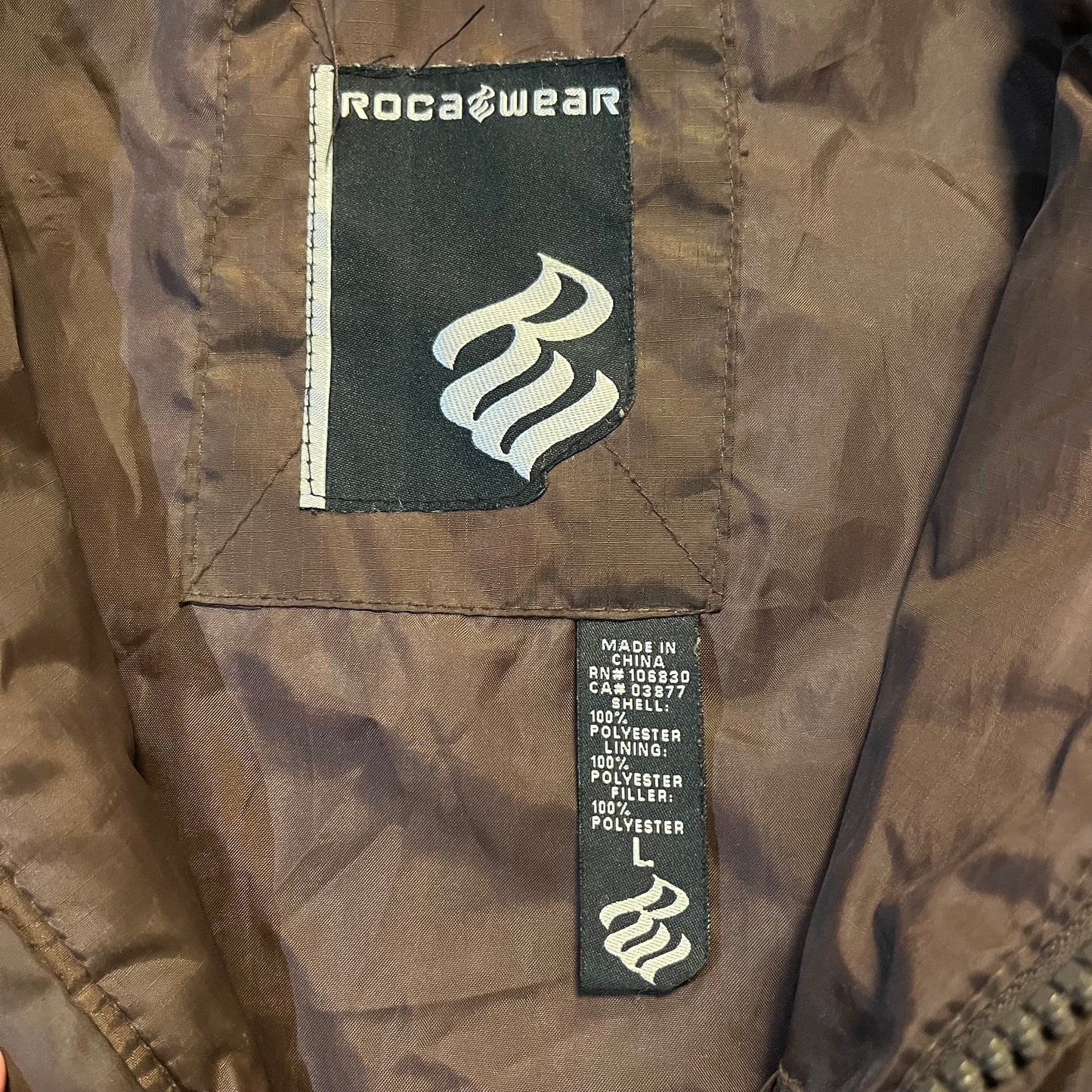 Vintage Rocawear Oversized Dark Brown Puffer Jacket