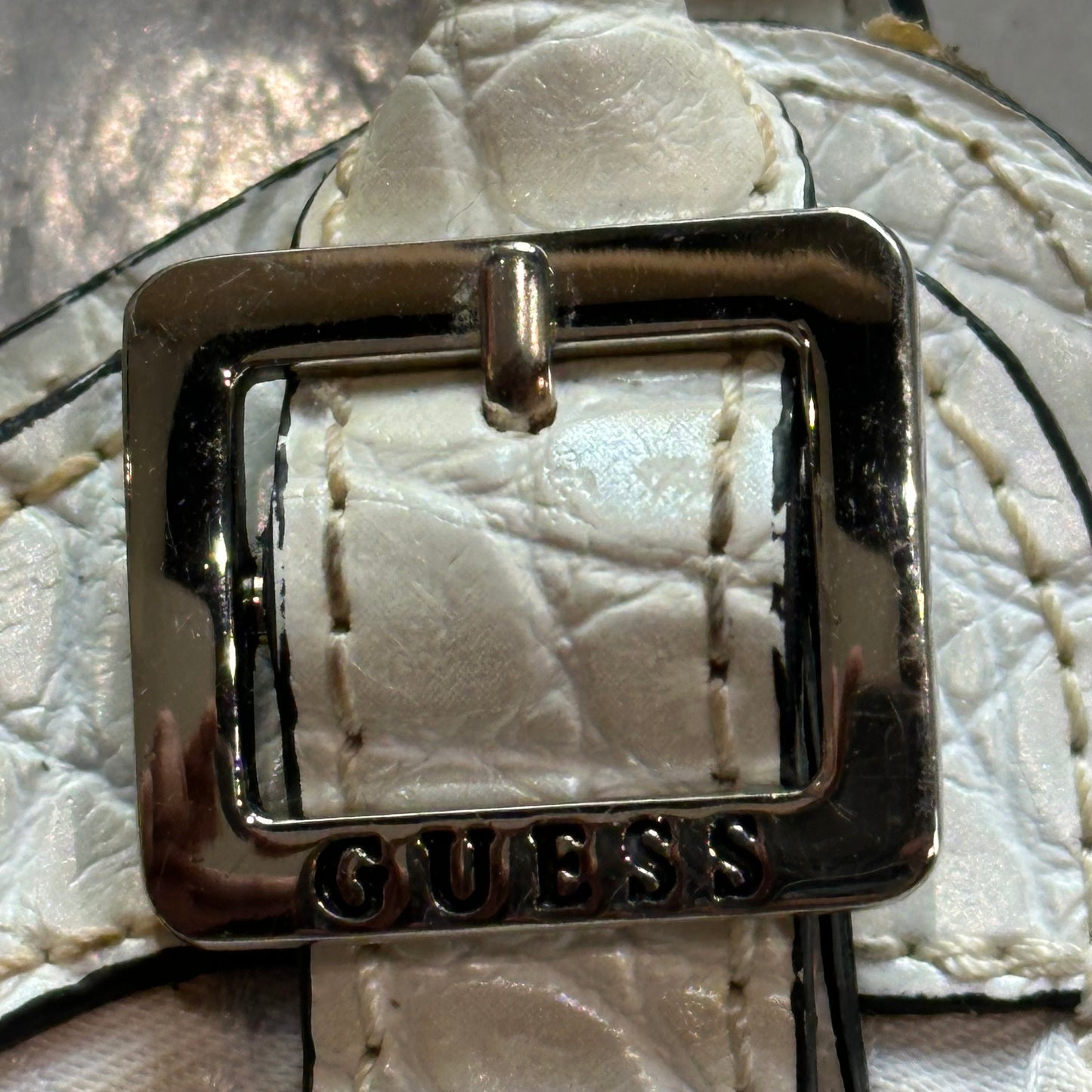 Vtg Guess White Handbag