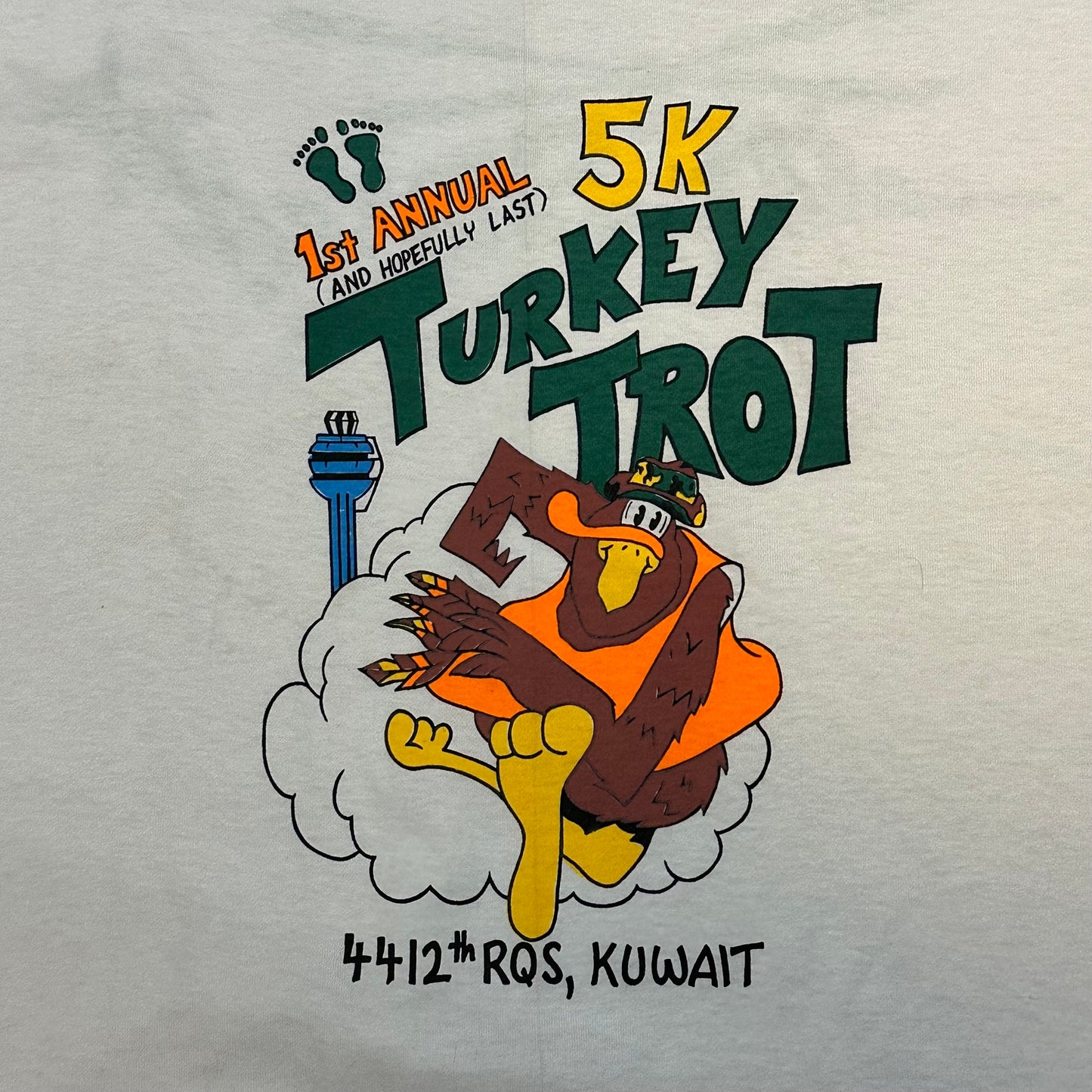 Vtg 90's Turkey Trot Kuwait Marathon Tee