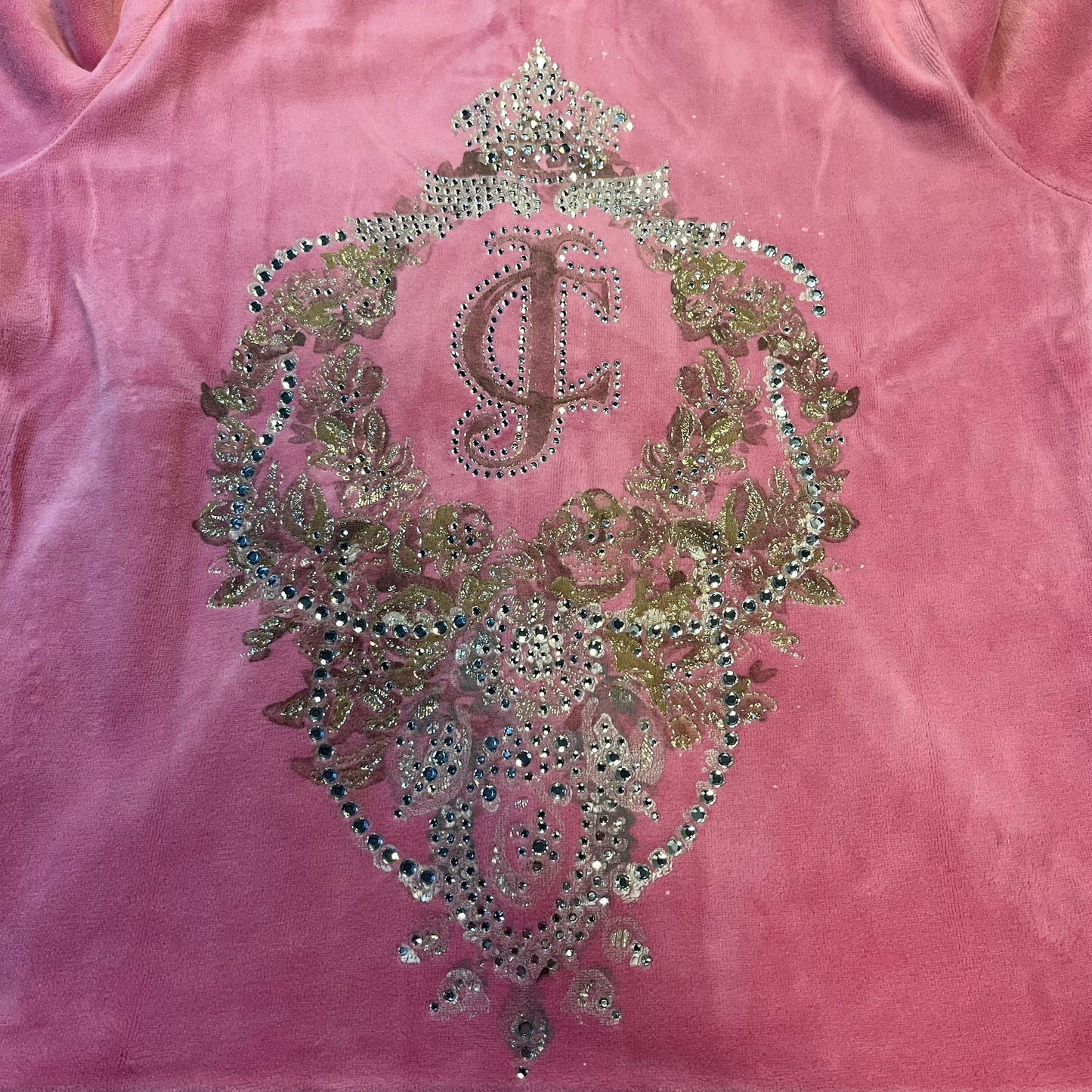 Pink Juicy Couture Big Bling Velour Hoodie