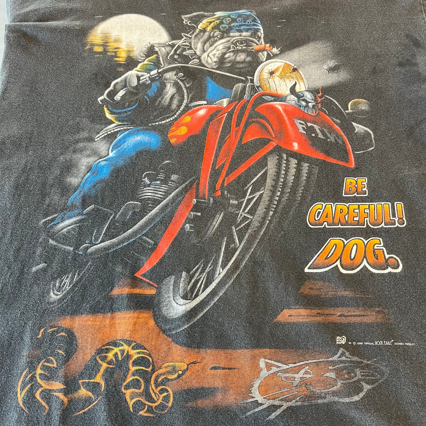 Vintage 1998 Biker Be Careful Dog Long Sleeve T-Shirt
