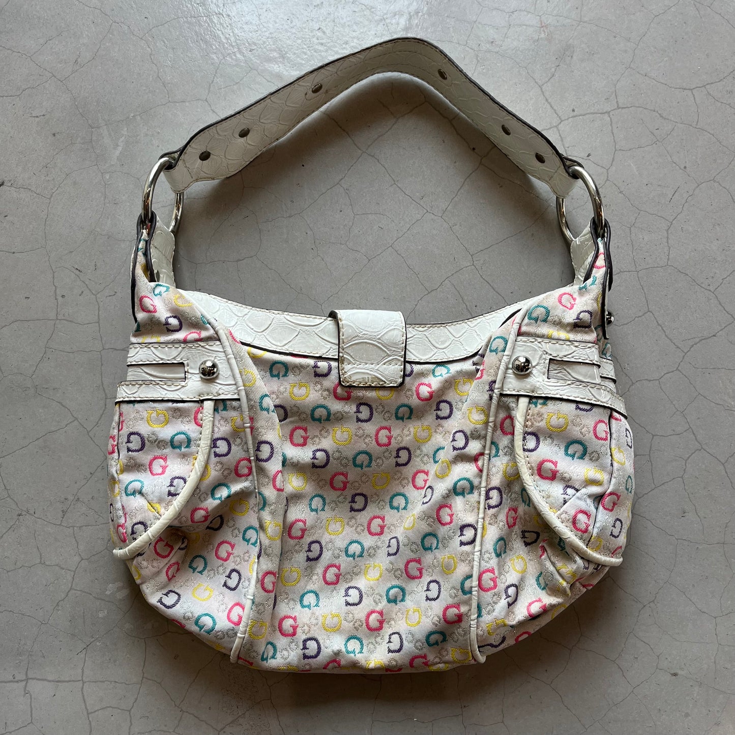Guess White G-Logo Bag