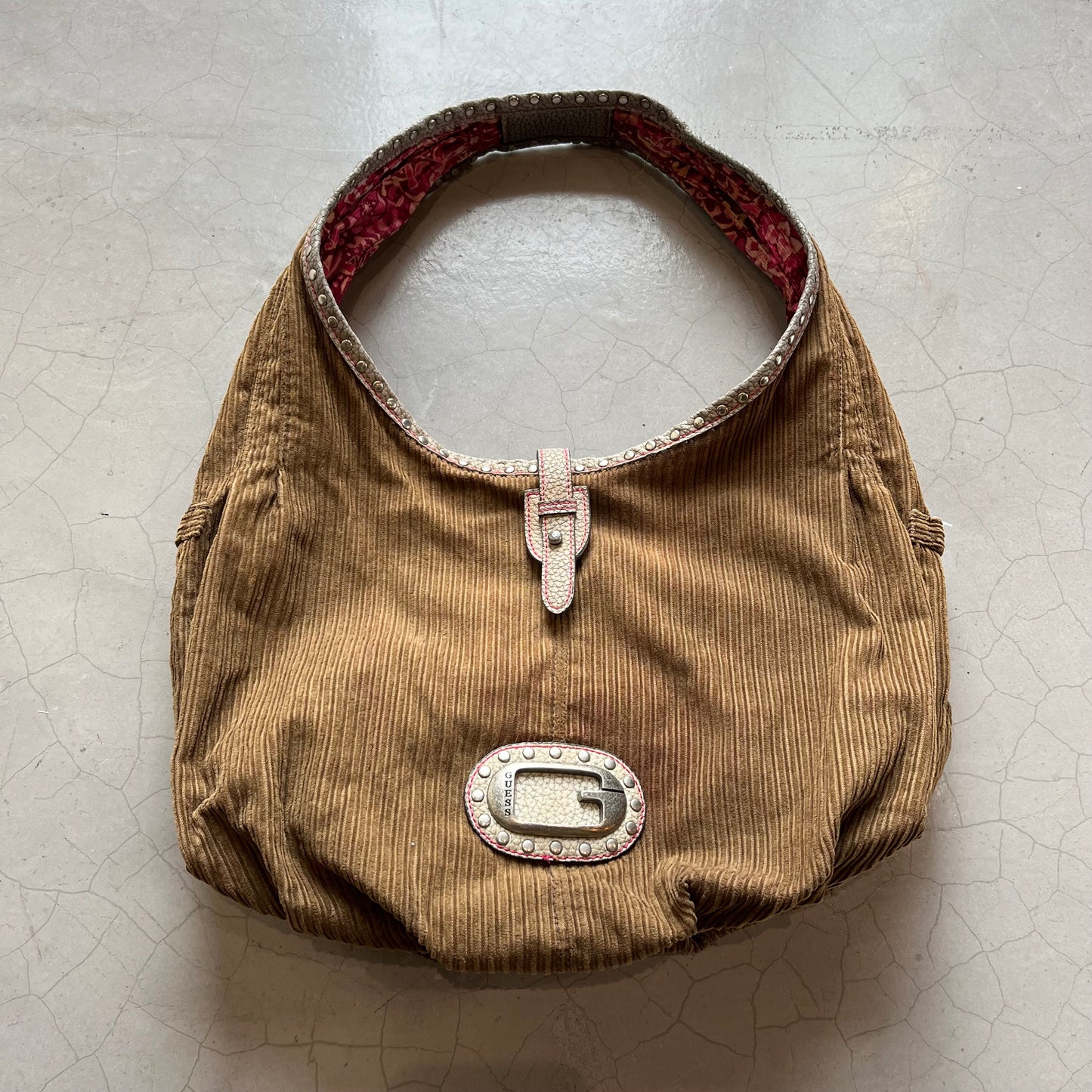 Vtg Guess Reversible Corduroy Bag