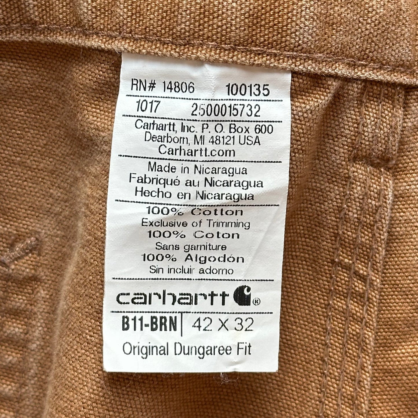 Carhartt Original Dungaree Fit Trousers