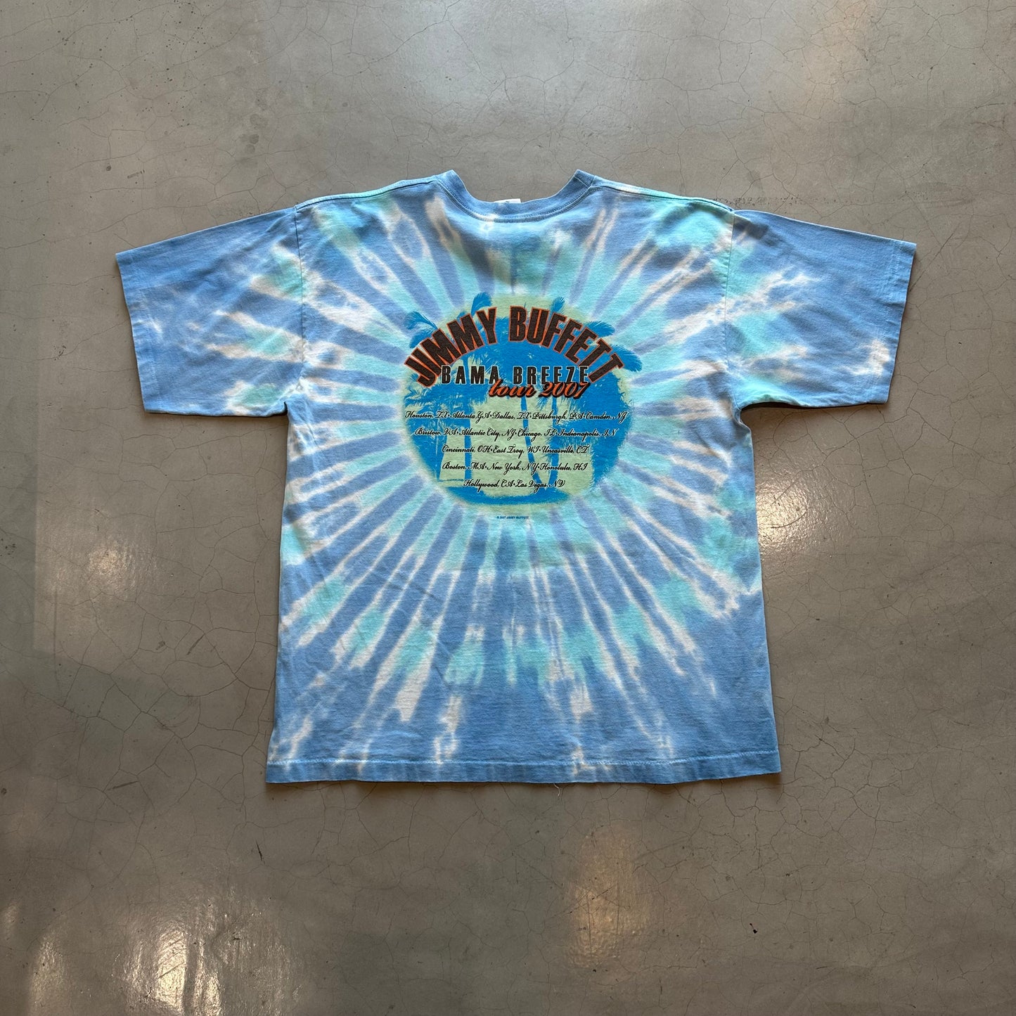 Vintage 2007 Jimmy Buffet Tie-Dye 2007 Tour T-Shirt