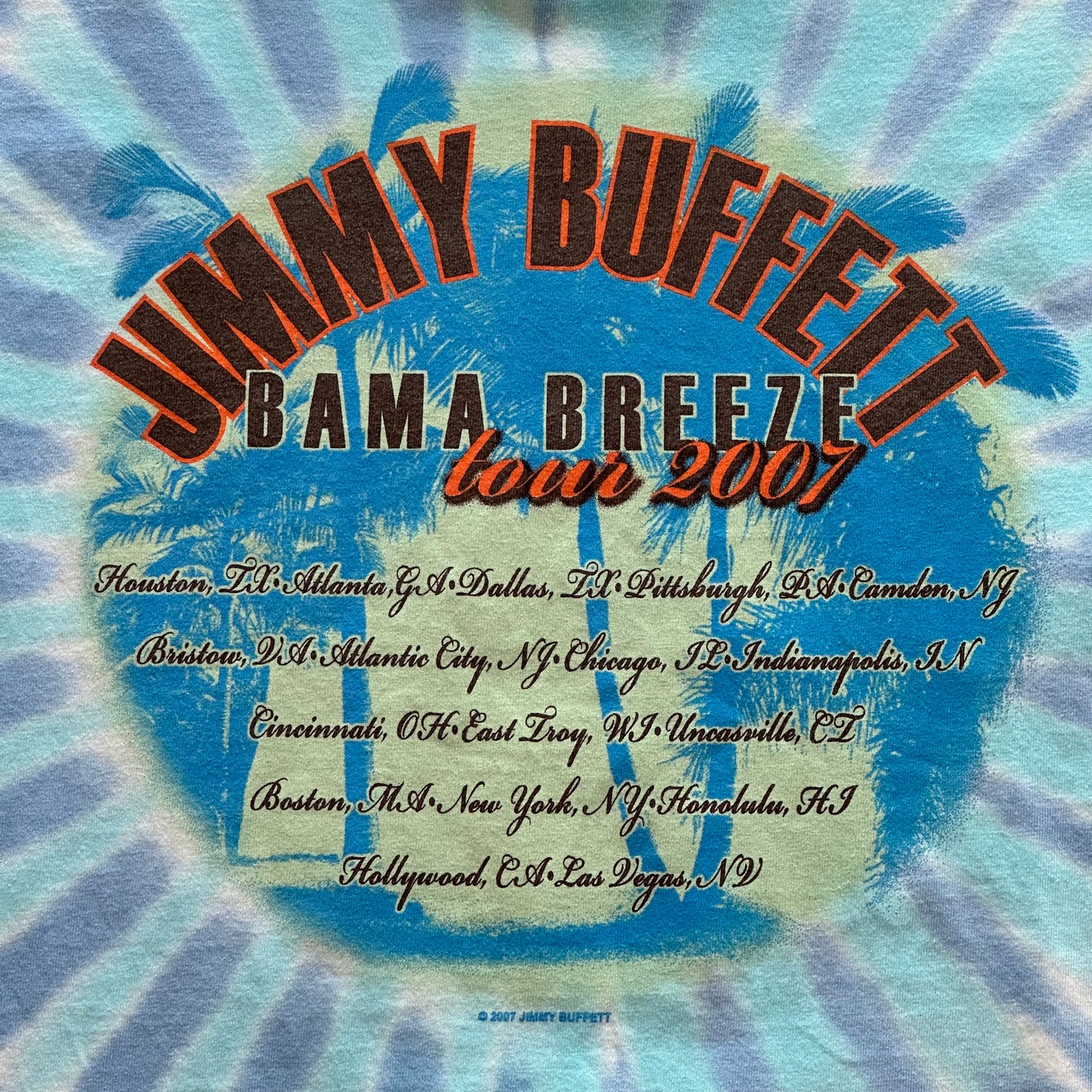 Vintage 2007 Jimmy Buffet Tie-Dye 2007 Tour T-Shirt