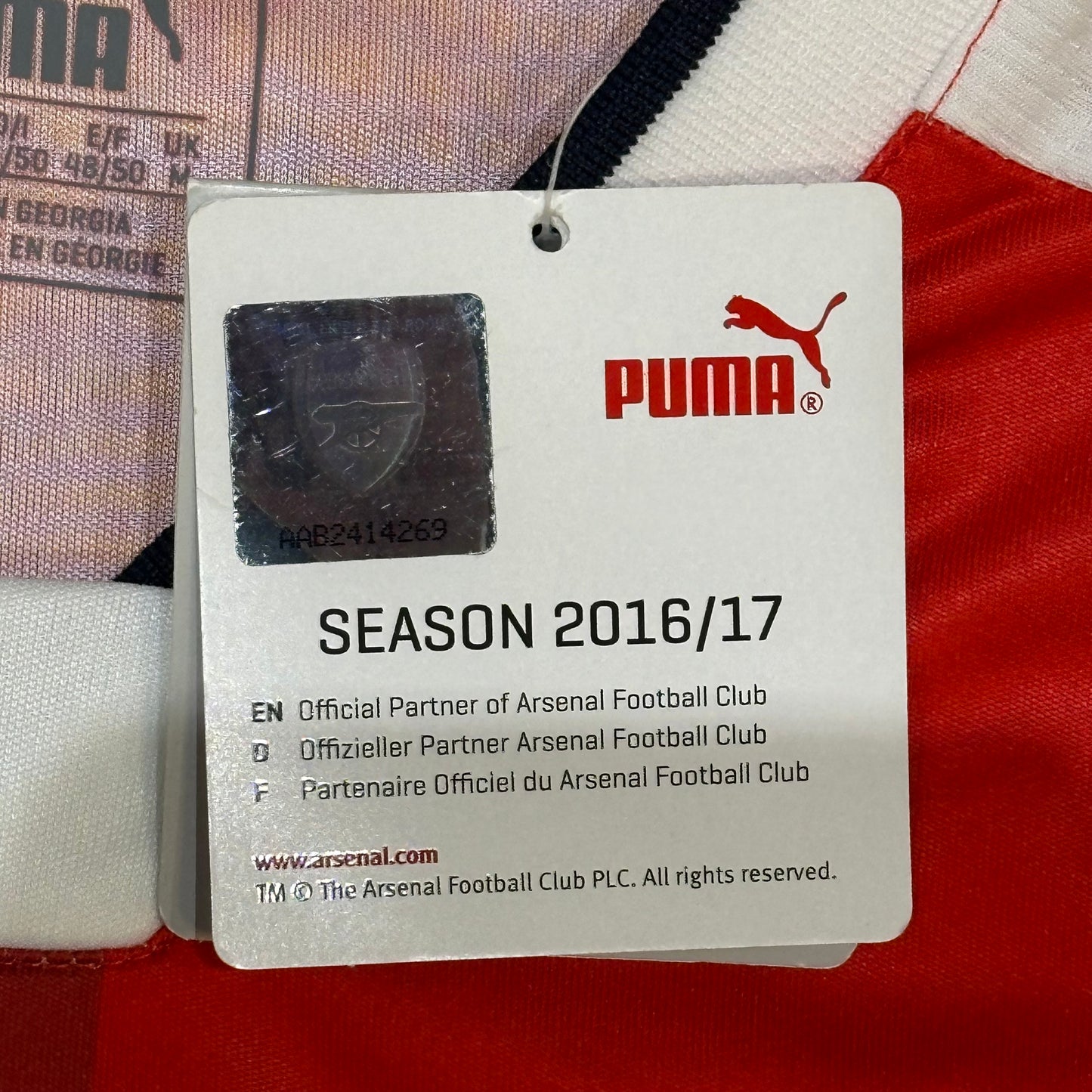Arsenal 2016 Home Jersey (DEADSTOCK)