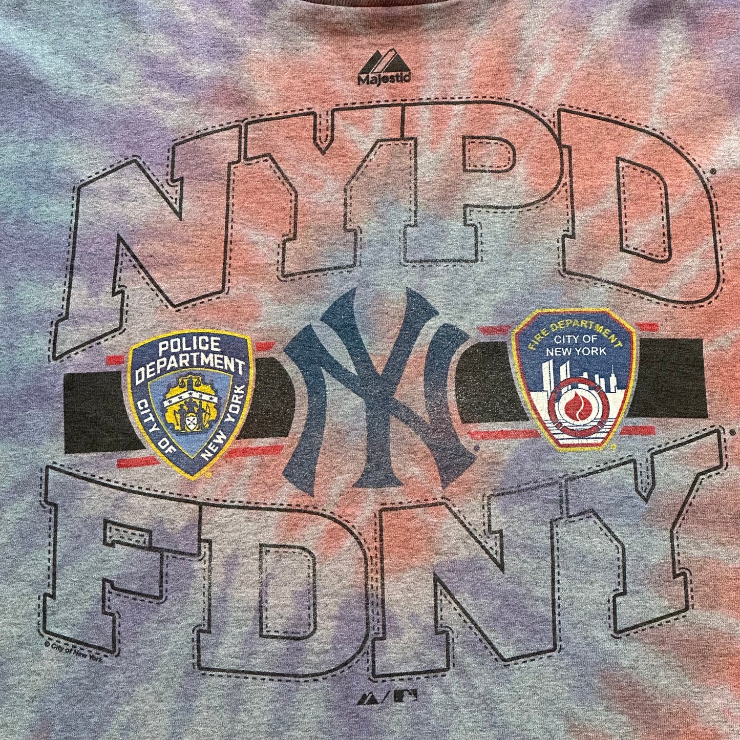 NYPD Tie-Dye Majestic T-Shirt