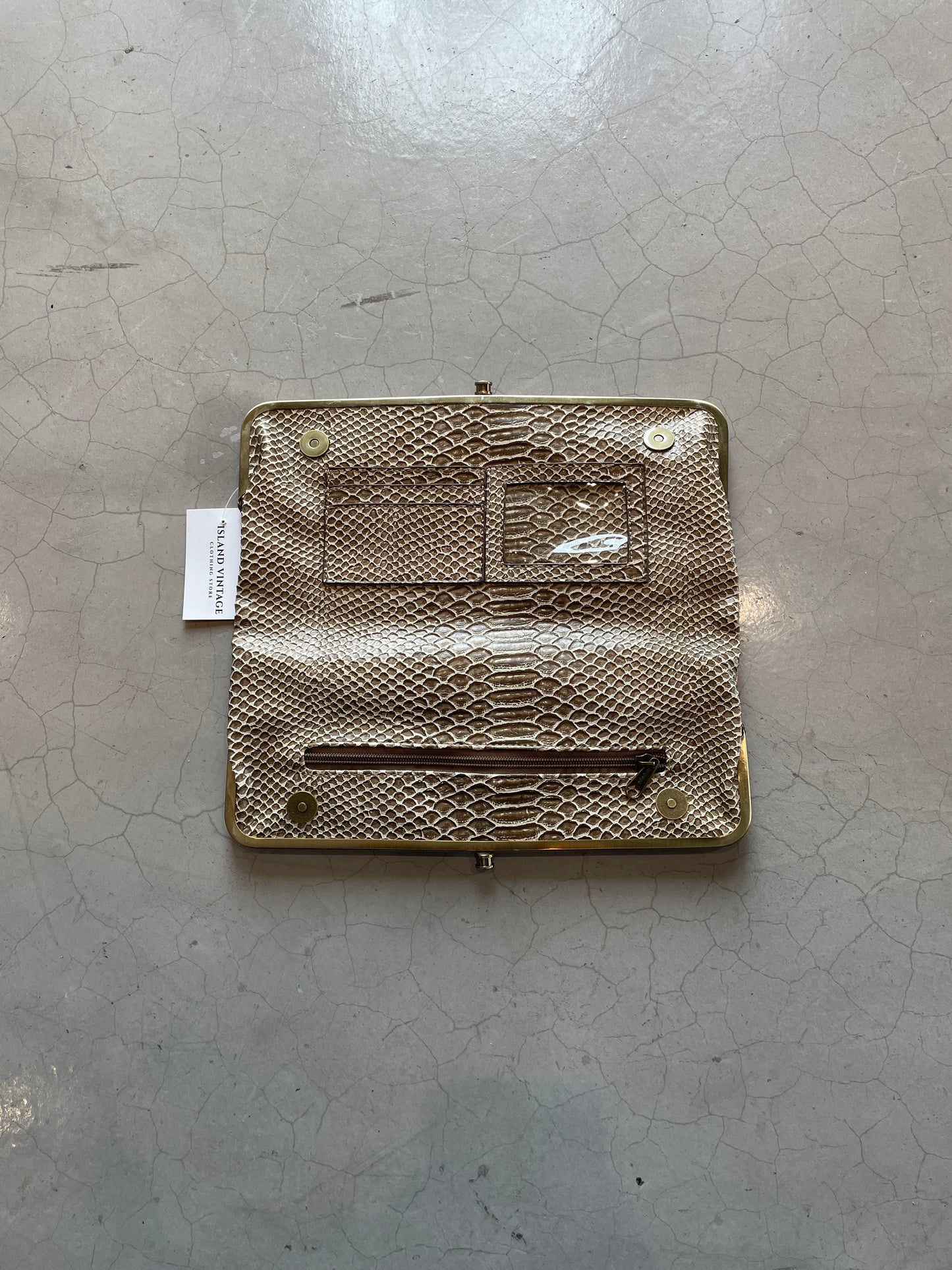 Vtg Lollipops Pink Leather Clutch Bag