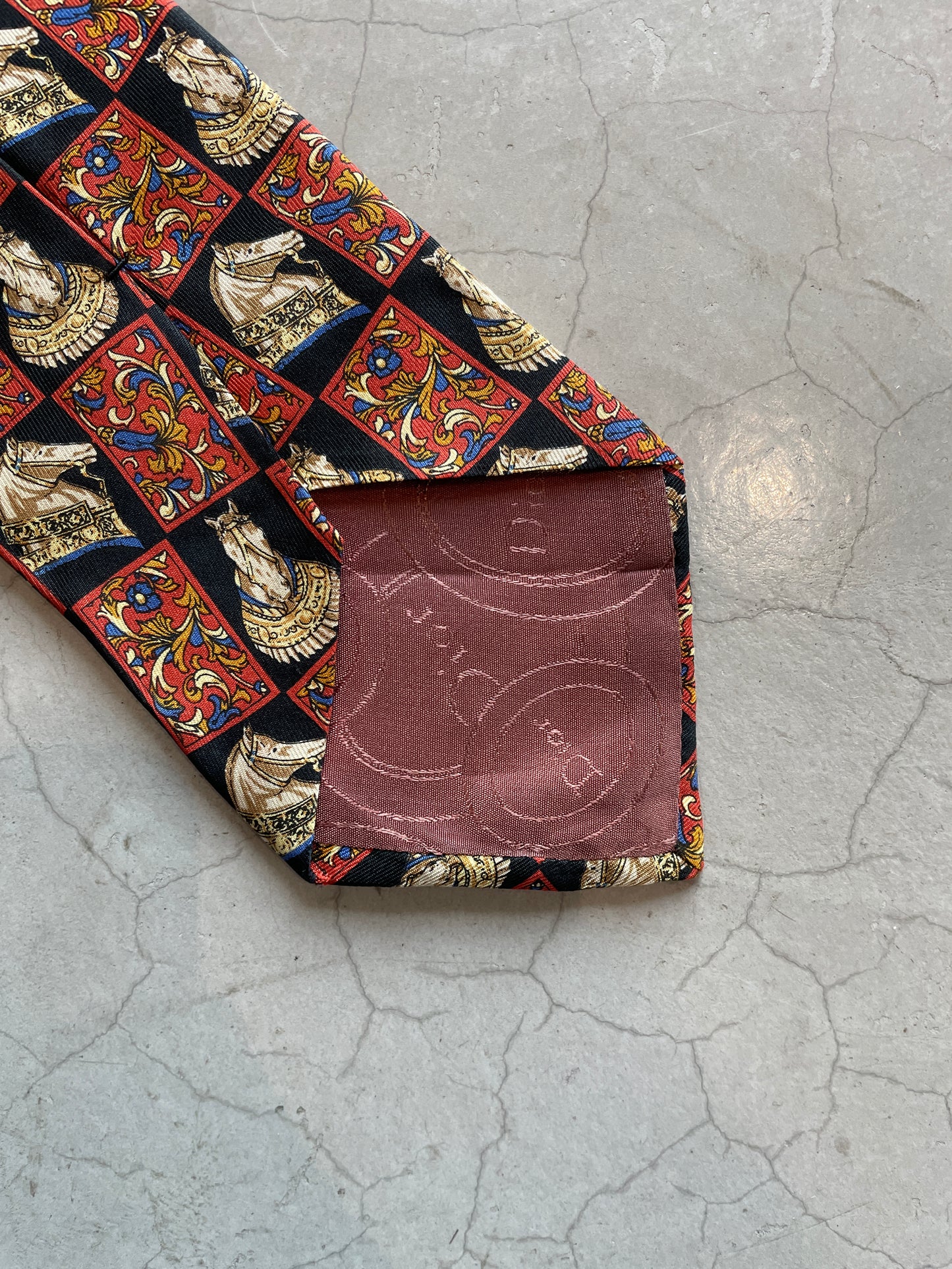 Vtg Christian Dior Equestrian Neck Tie