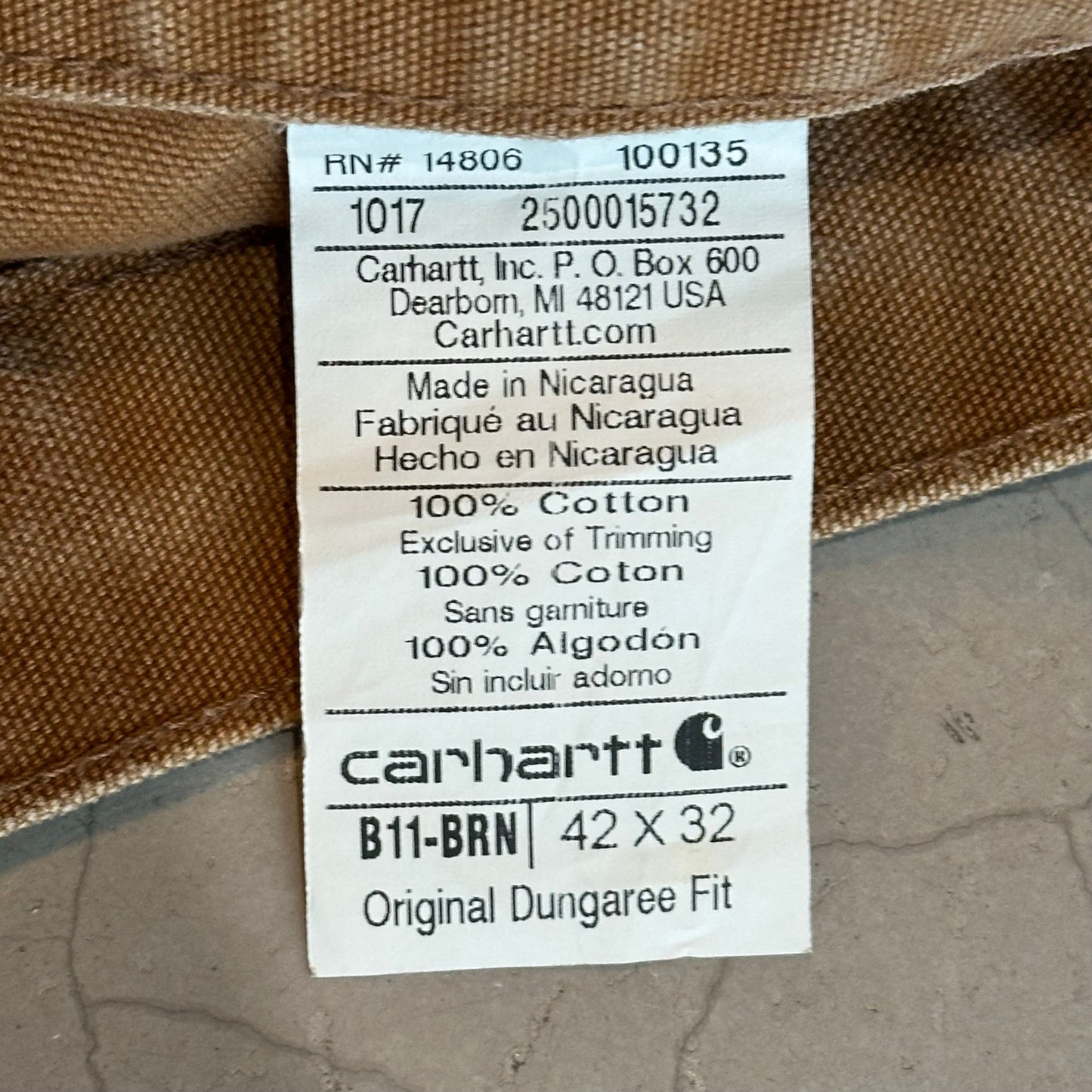 Carhartt Dungaree Carpenter Leather patch
