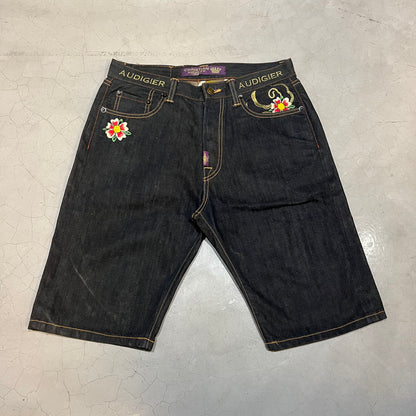Vintage Christian Audigier Embroidered Jorts