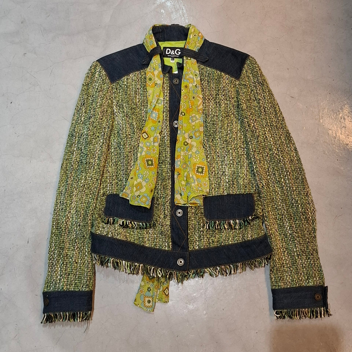 Vintage Dolce & Gabbana Tweed/Denim Hybrid Jacket