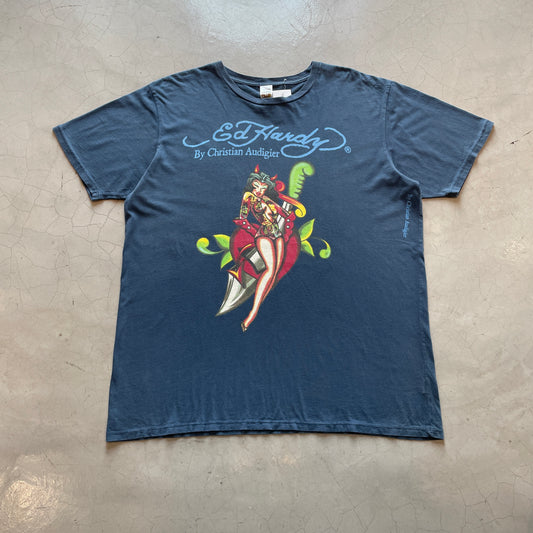 Y2K Ed Hardy by Christian Audigier Woman Dagger Tee