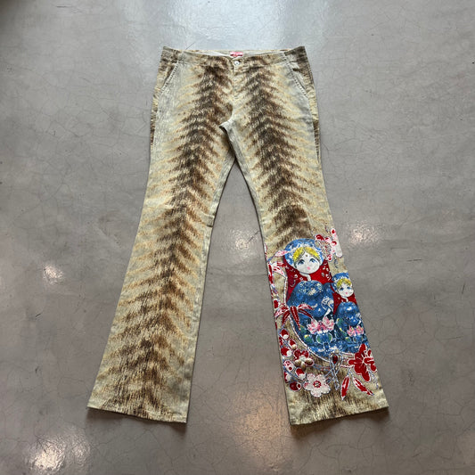Vintage Y2K Rare Roberto Cavalli Angels Hippie Trousers