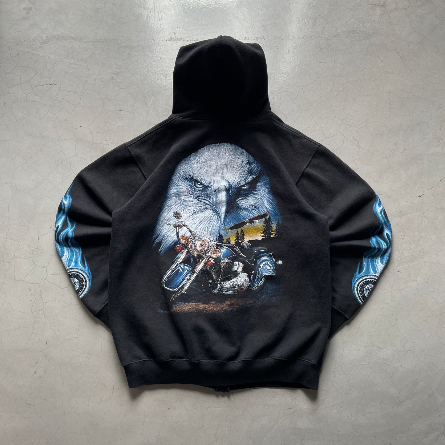 Vintage Eagle Biker Zip-up Jacket