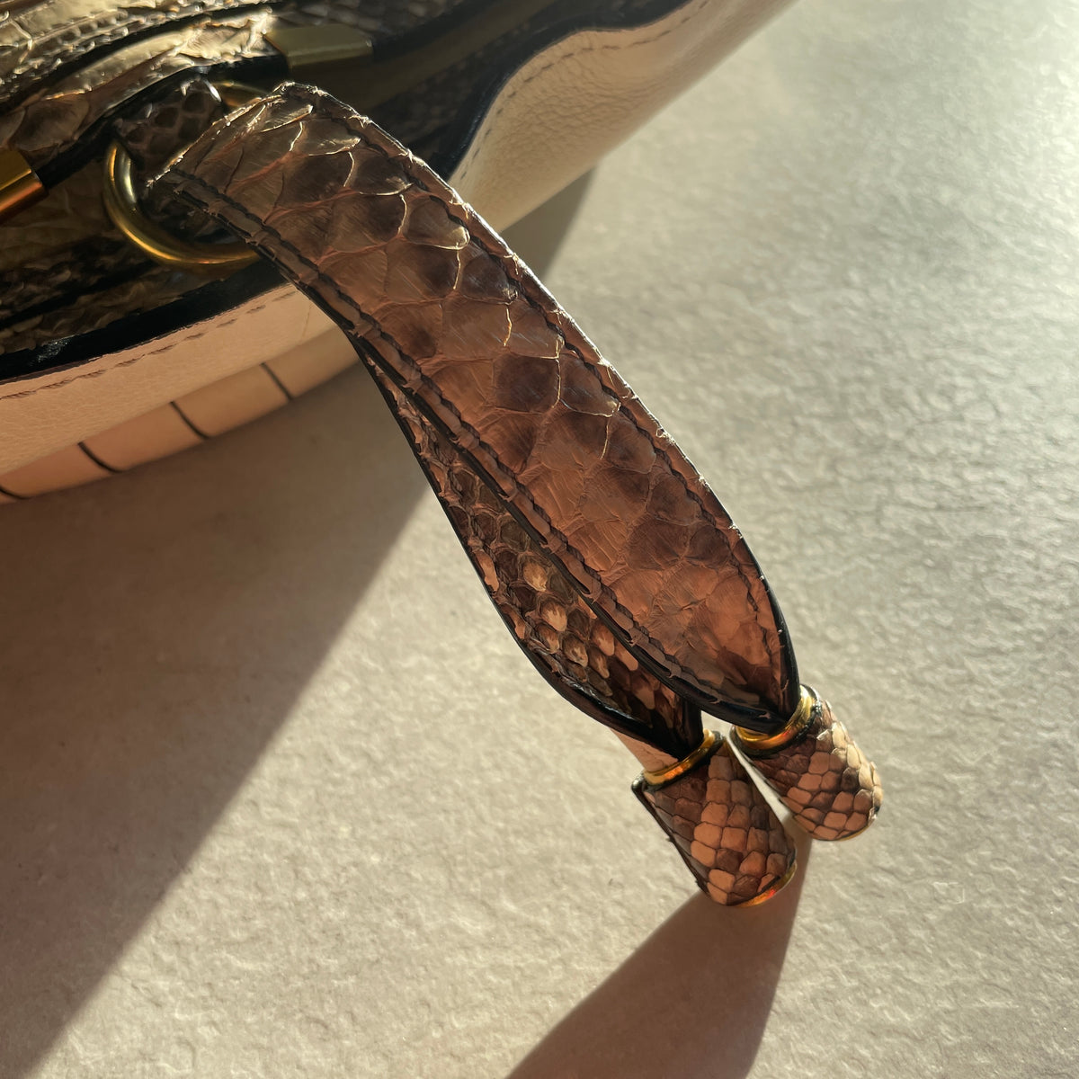 Chloe Grey Python Marcie Hand Bag