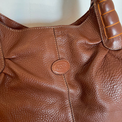 Tod’s Brown Leather Ivy Sacca Media Hobo Bag