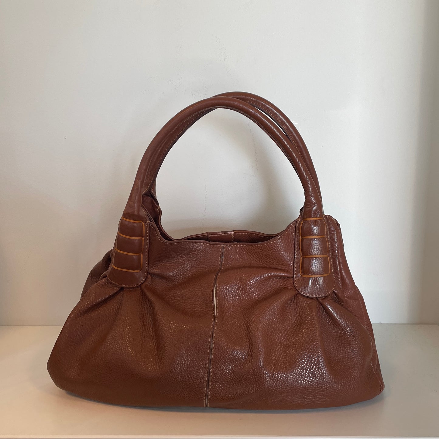 Tod’s Brown Leather Ivy Sacca Media Hobo Bag