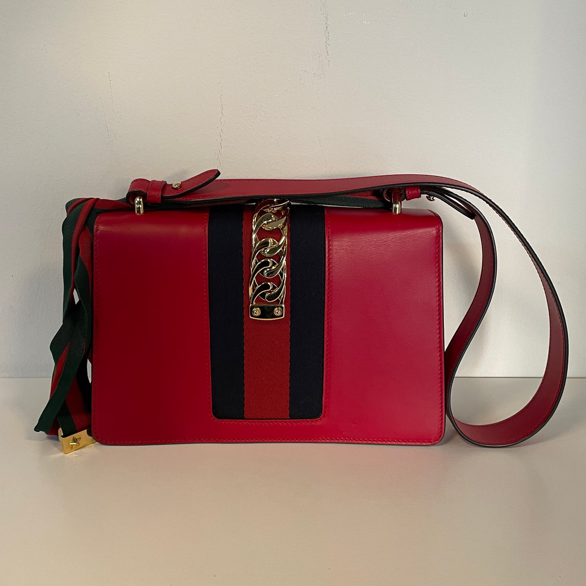 Gucci Calfskin Sylvie Shoulder Bag