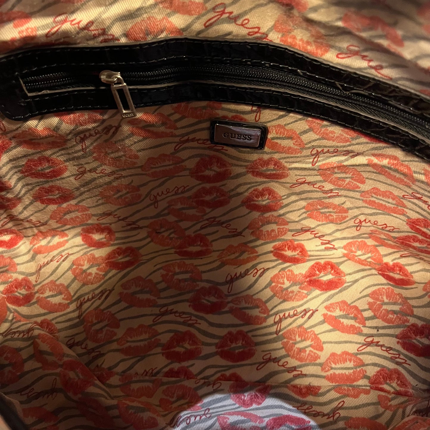 Guess Crocodile Pattern Handbag