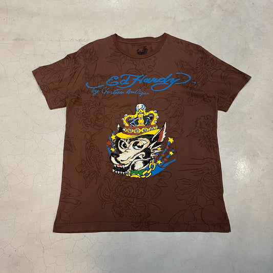 Y2K Ed Hardy Wolf T-shirt