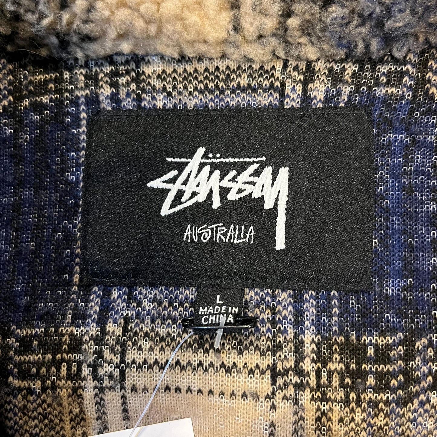 Stussy Shadow Plaid Sherpa Zip Shirt