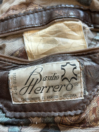 Vintage 80's Basillo Herrero Spanish Leather Jacket