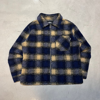 Stussy Shadow Plaid Sherpa Zip Shirt
