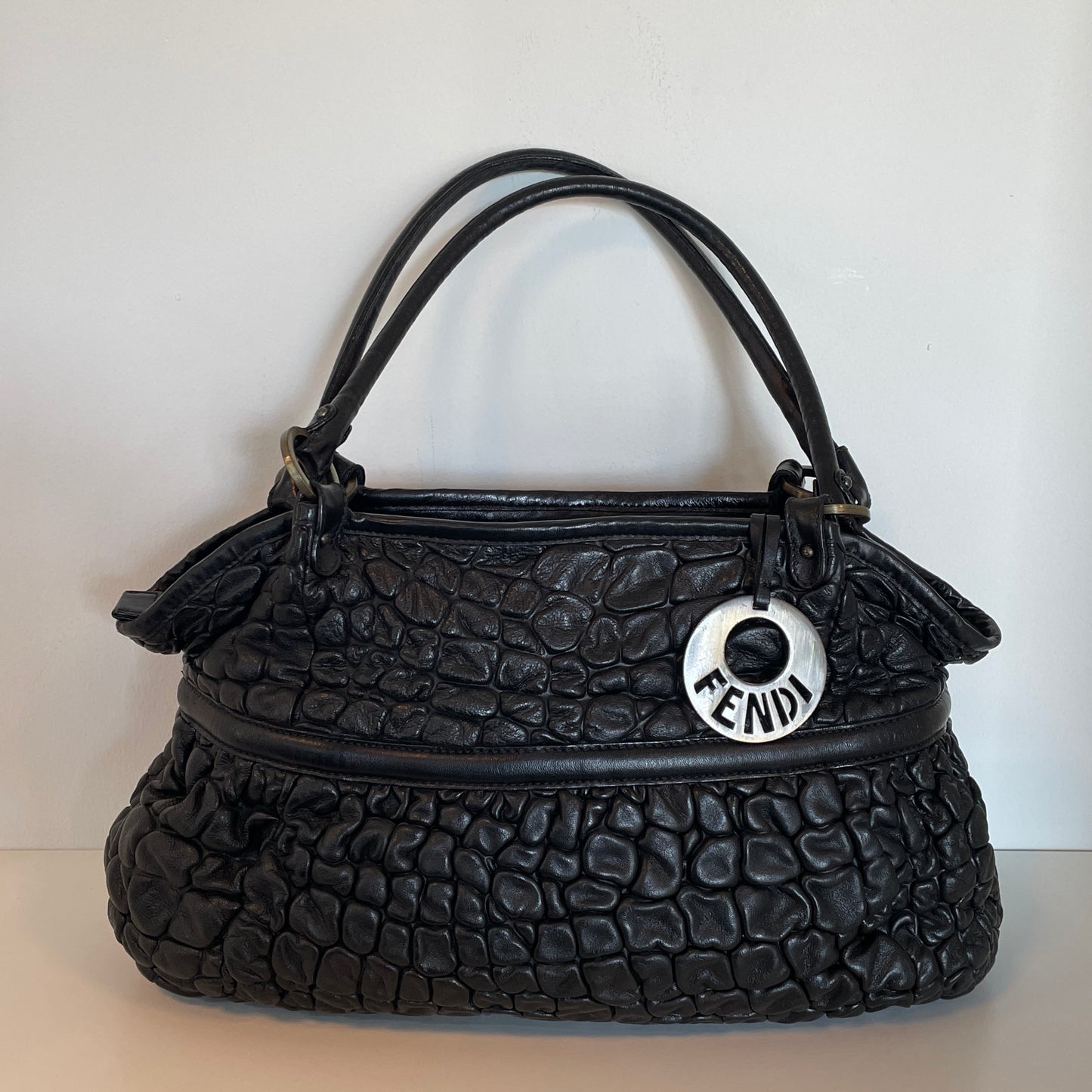 Fendi Puckered Leather Chef Bubble Shoulder Bag