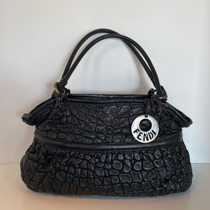 Fendi Puckered Leather Chef Bubble Shoulder Bag