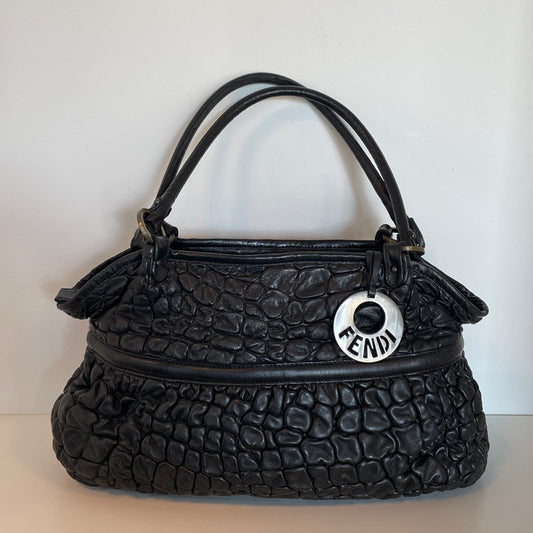 Fendi Puckered Leather Chef Bubble Shoulder Bag