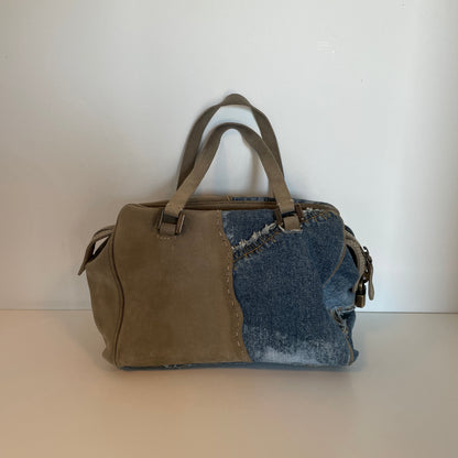 Vintage Dolce & Gabbana Denim/Suede Satchel Bag