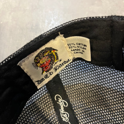 Y2K Ed Hardy Skull Rose Hat