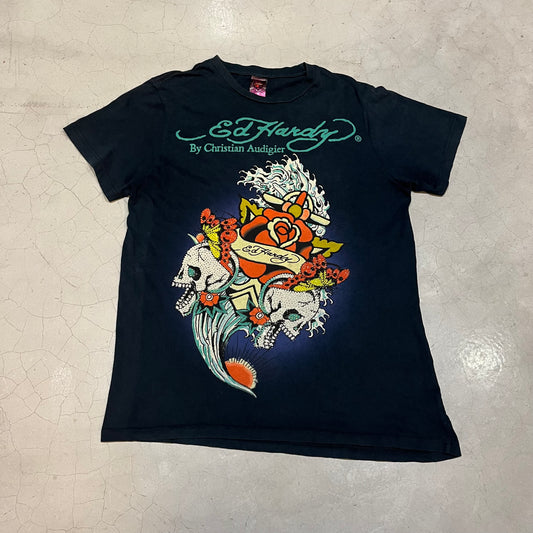 Vintage Ed Hardy Skull Bouquet Tee