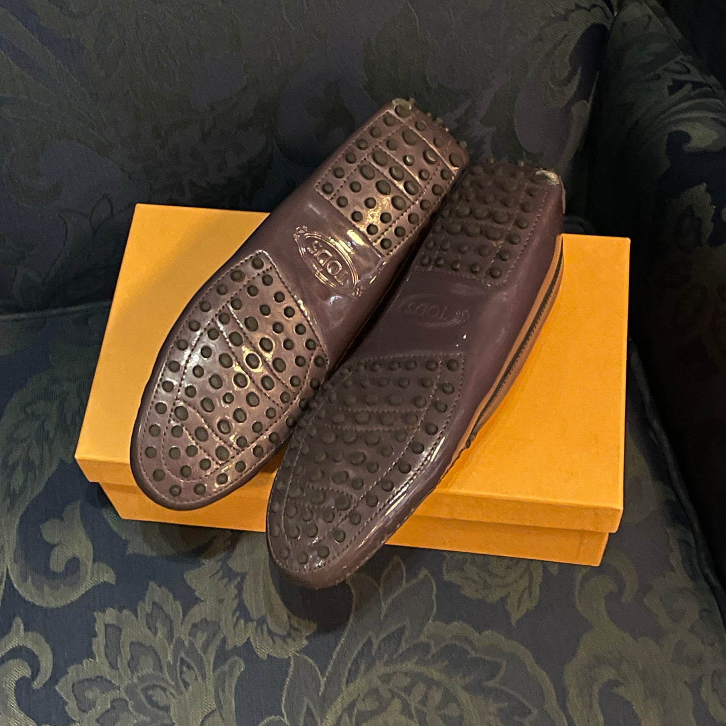 TOD’s Gommino Penny Slot Patent-Leather Loafers (Purple)