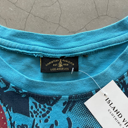 Y2K Christian Audigier Skull Trust Mega Print Tee