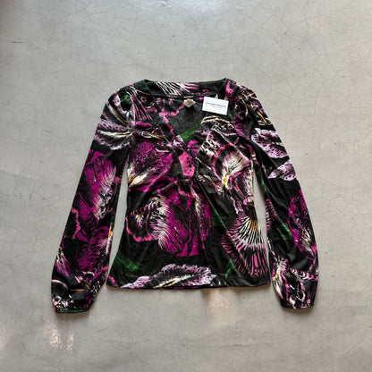 Y2K Miss Sixty Floral Blouse Purple