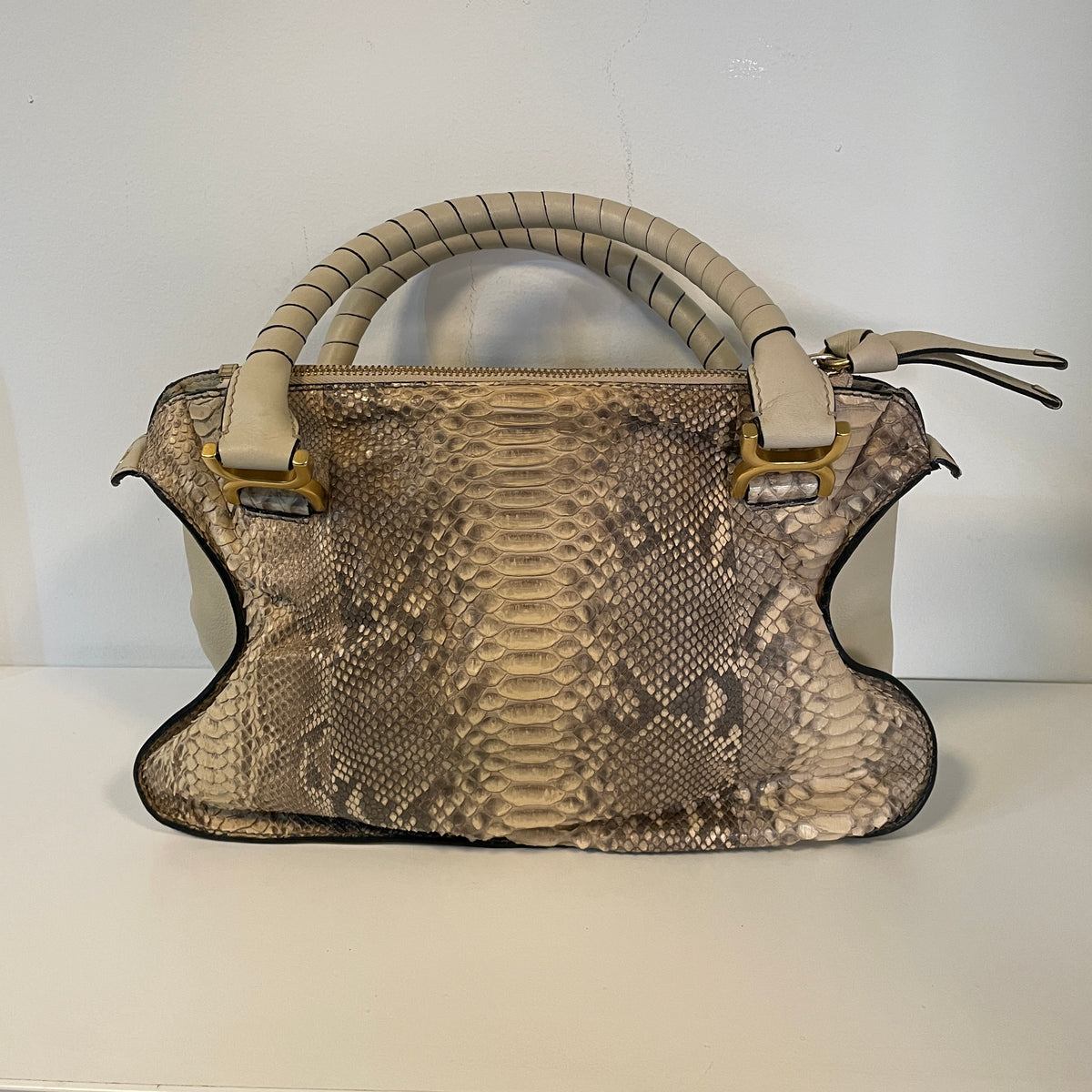 Chloe Grey Python Marcie Hand Bag